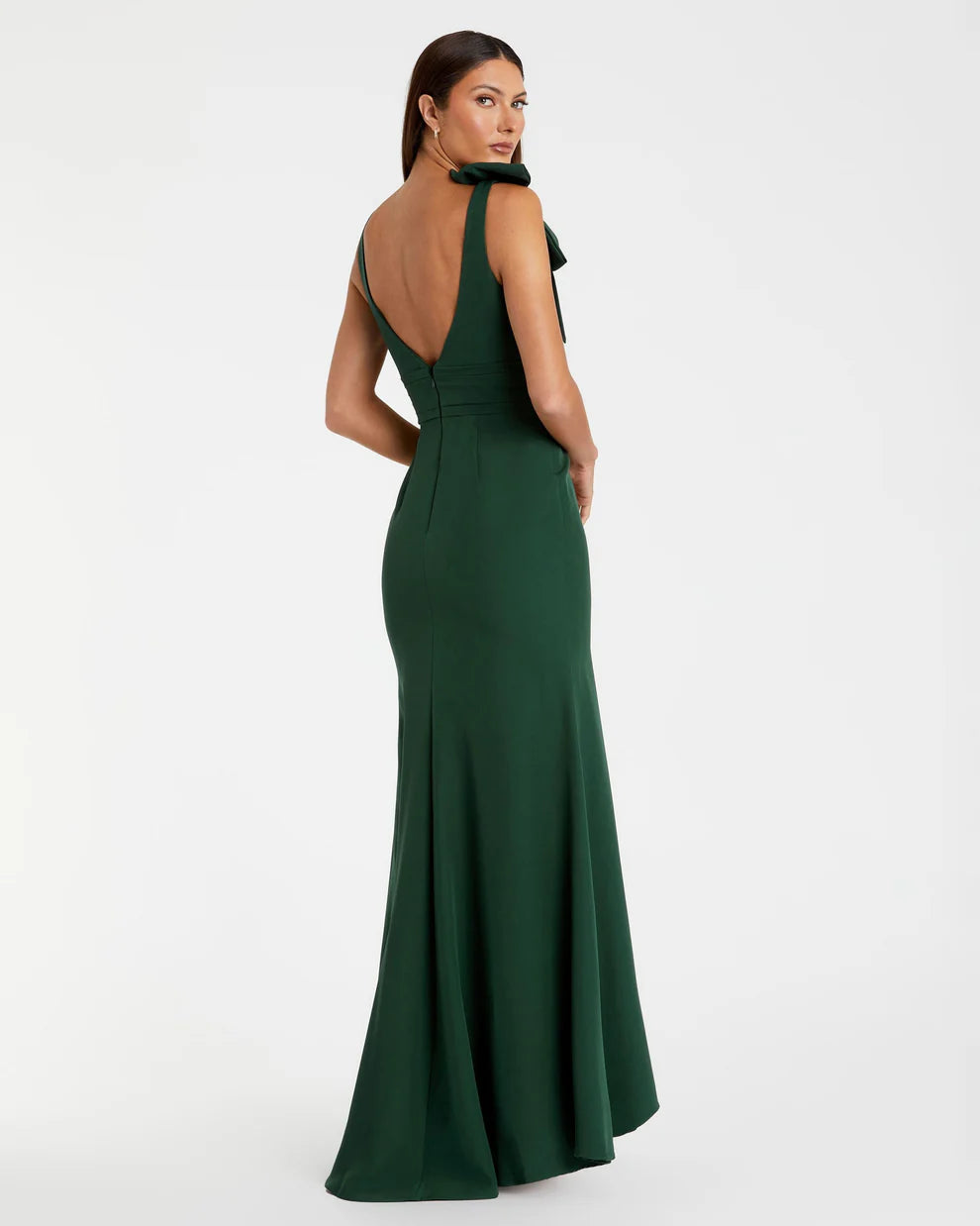 Mac Duggal 49454 Black Sleeveless V Neck Bow Detail Mermaid Gown