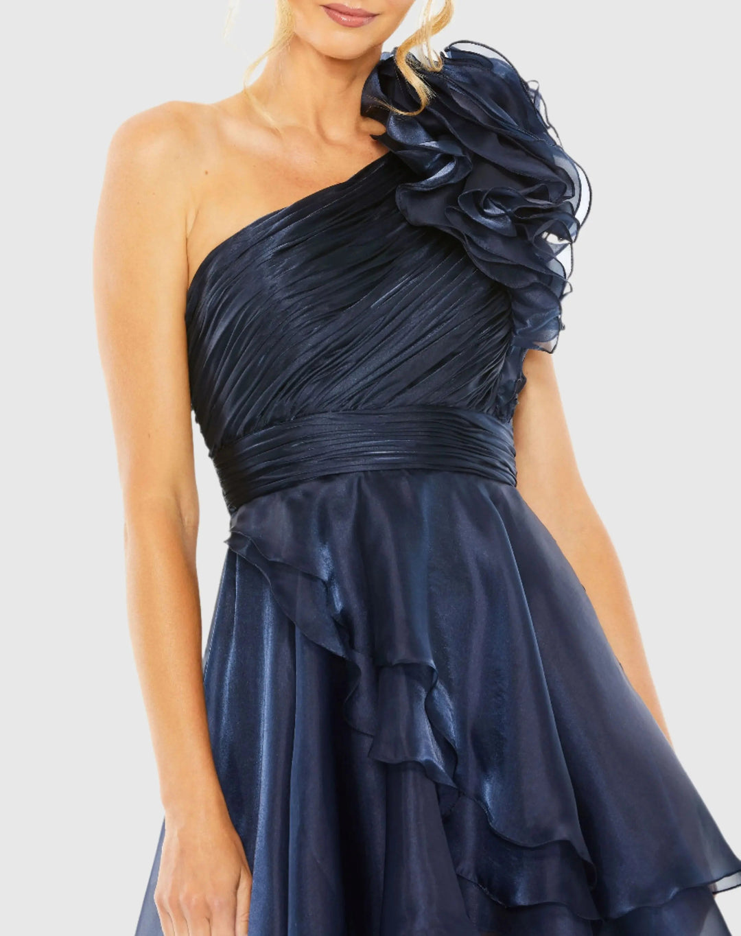 Mac Duggal 49527 One Shoulder Ruffle High Low Gown