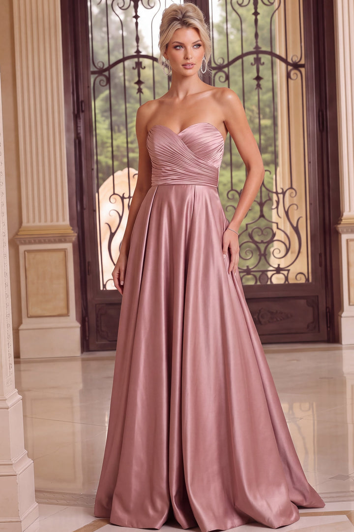 Jovani 49688 Strapless Sweetheart Ruched A-Line Evening Gown, front