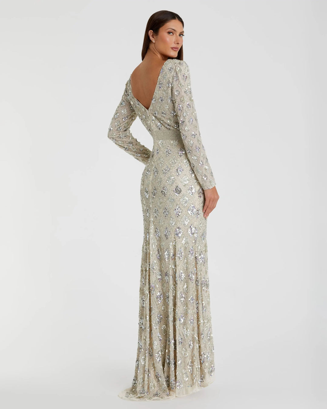 Mac Duggal 5021 Geometric Embellished Evening Gown