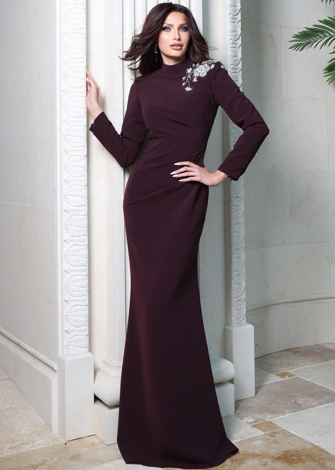 Jovani 51632 mock neck detail