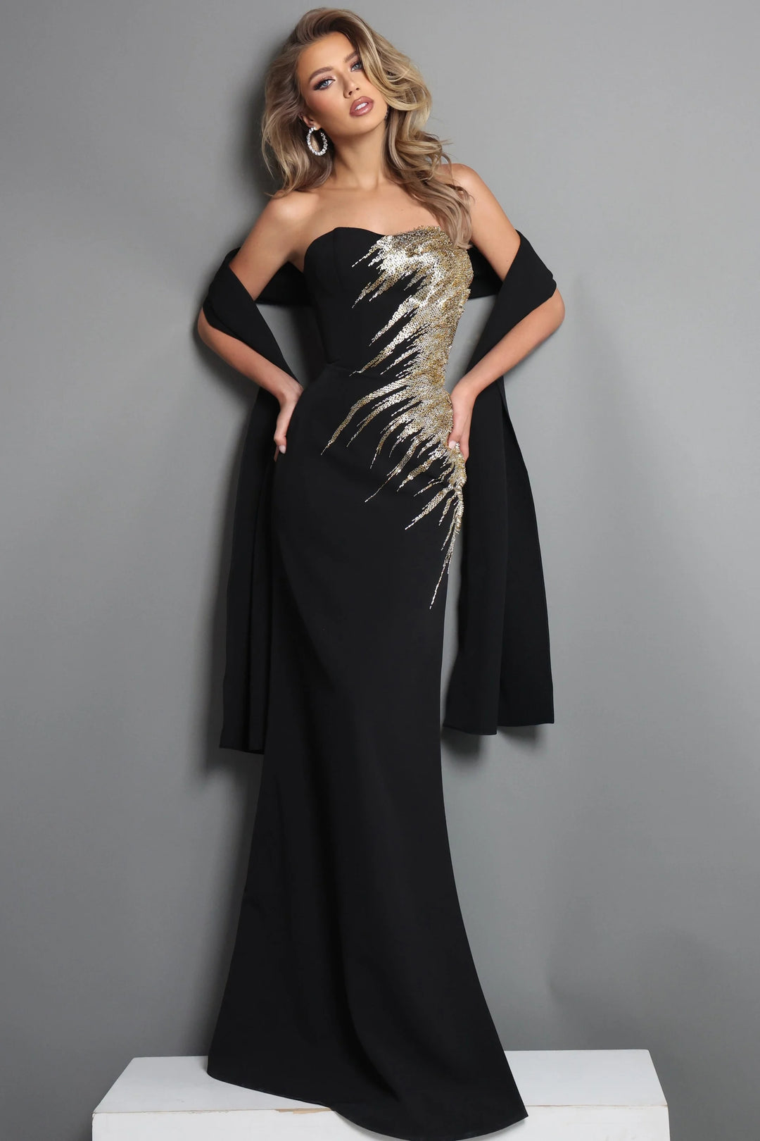 Jovani 51900 Sweetheart Off-Shoulder Sequin Mermaid Dress