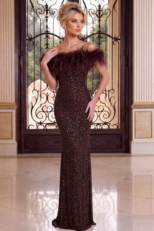 Jovani 54298 off-the-shoulder sequin mermaid gown view 1
