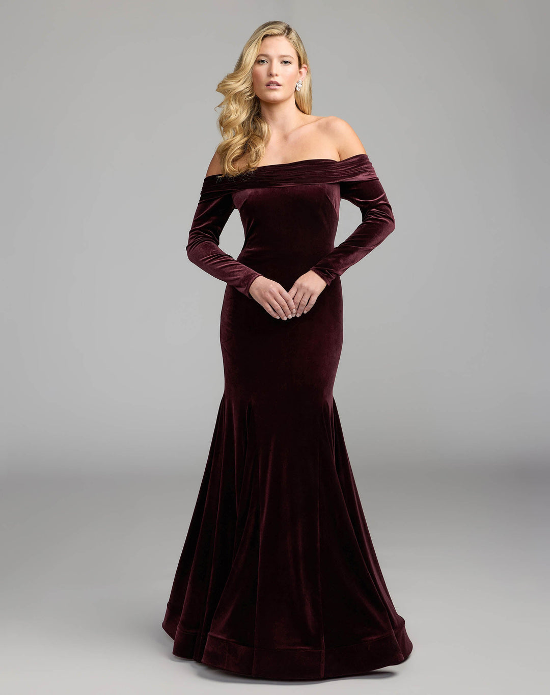 Mac Duggal 56476 Off The Shoulder Velvet Mermaid Gown
