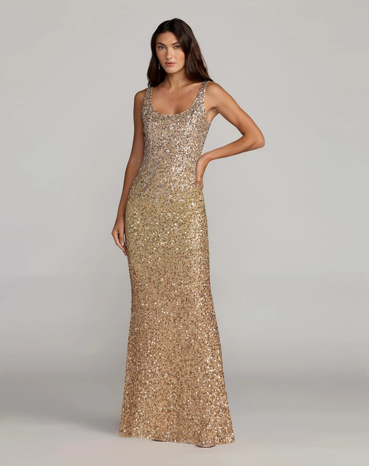 Mac Duggal 6219 Sequin Scoop Neck Column Gown