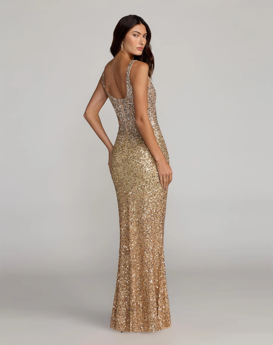 Mac Duggal 6219 Sequin Scoop Neck Column Gown