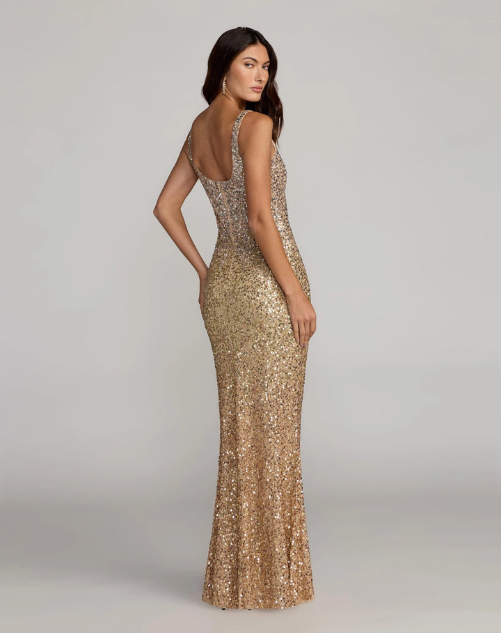 Mac Duggal 6219 Sequin Scoop Neck Column Gown