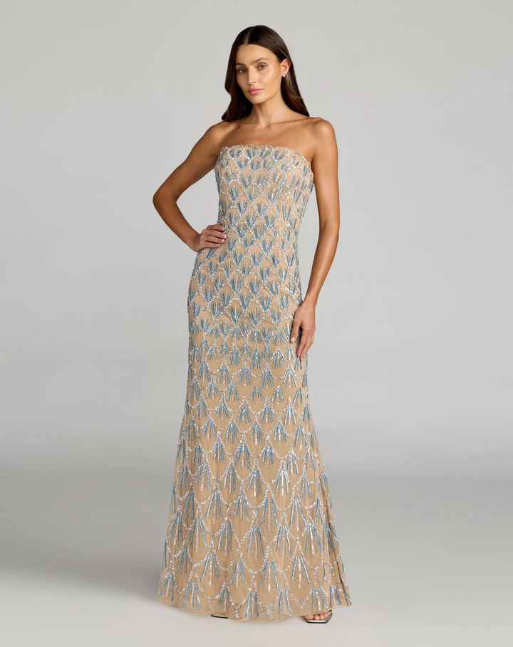 Mac Duggal 6250 Hand Embellished Strapless Evening Gown