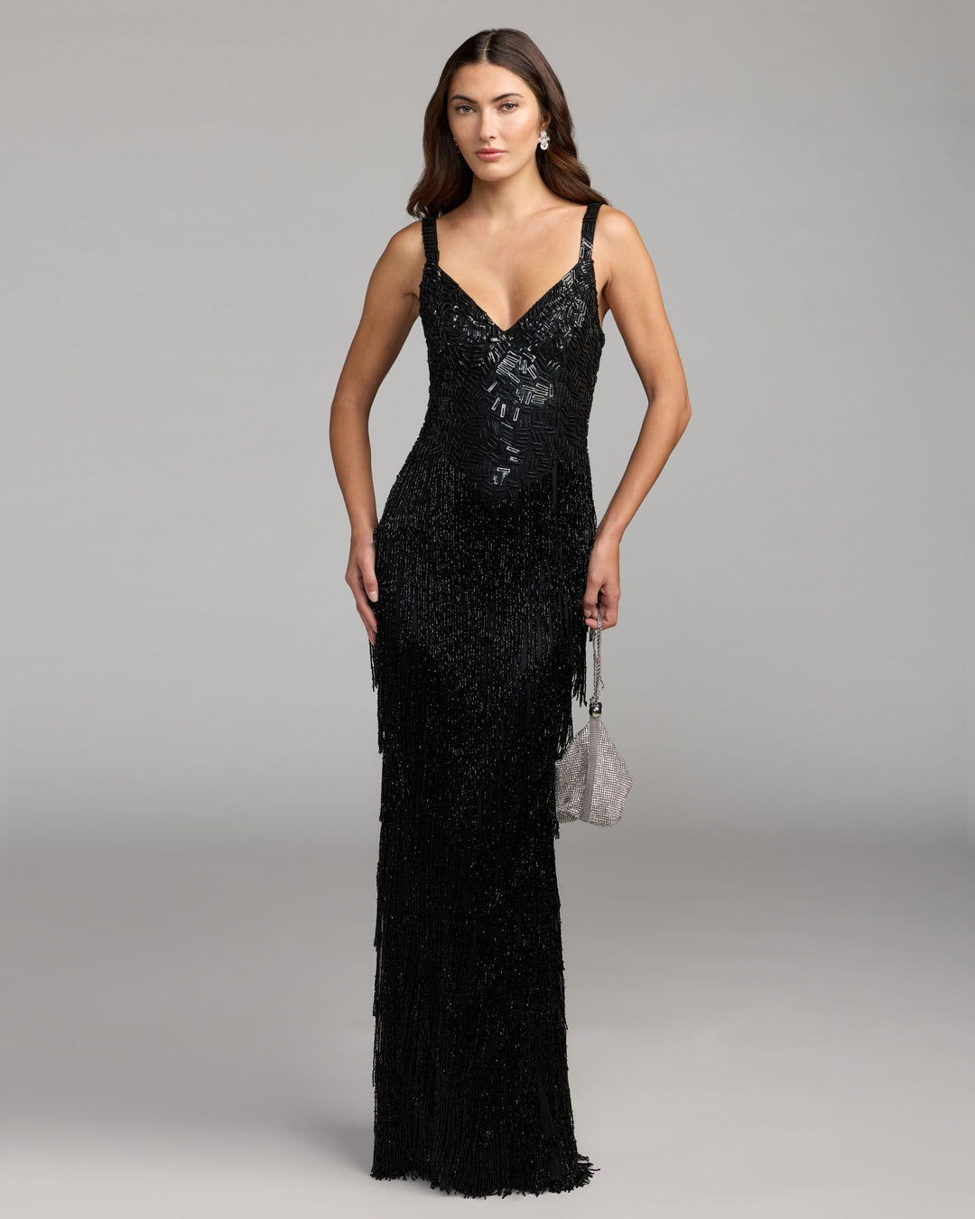 Mac Duggal 6283 Beaded Fringe Sleeveless Gown