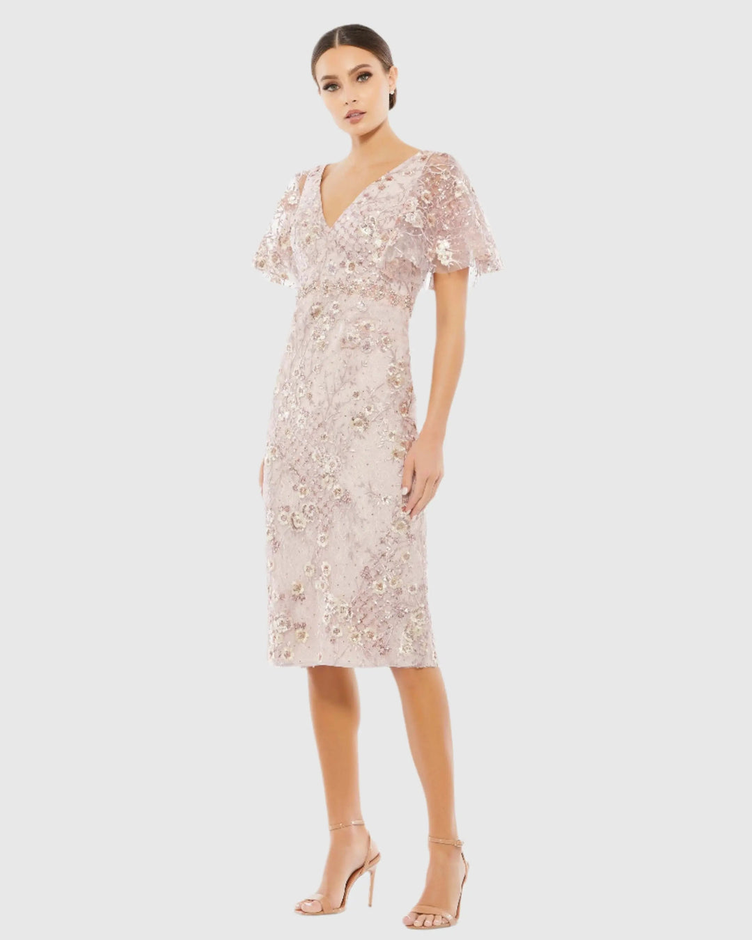 Mac Duggal 67909 Embellished Butterfly Sleeve Cocktail Dress