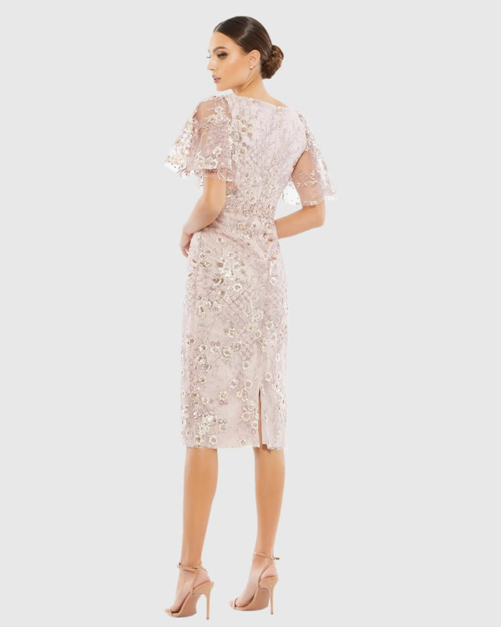 Mac Duggal 67909 Embellished Butterfly Sleeve Cocktail Dress