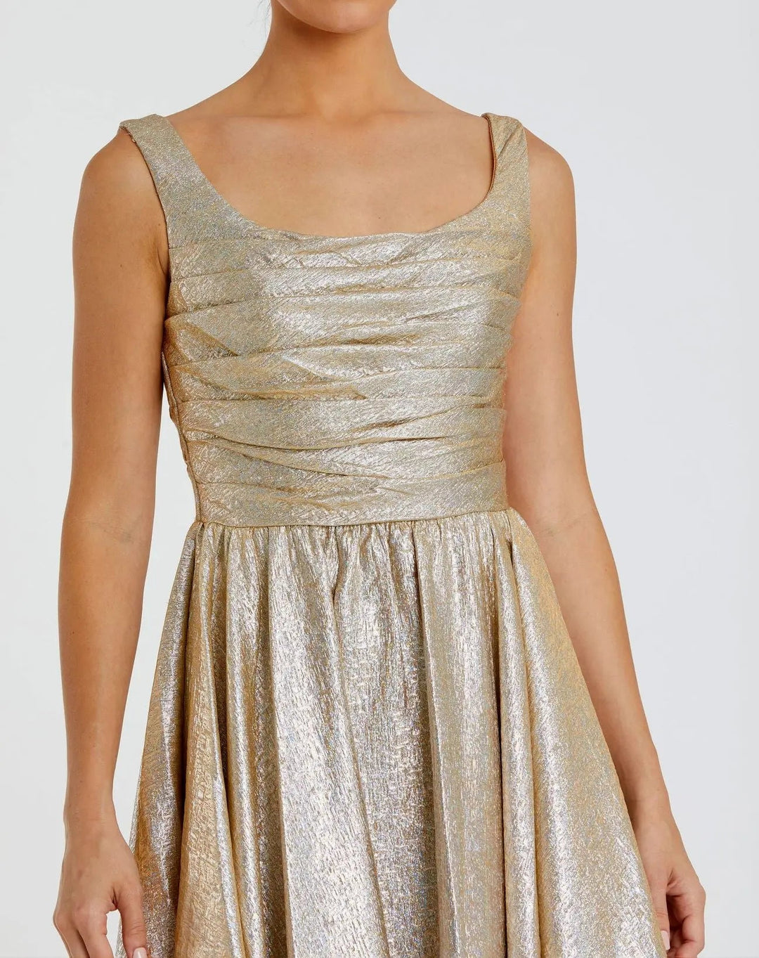 Mac Duggal 68349 Metallic Pleated Bodice Ballgown