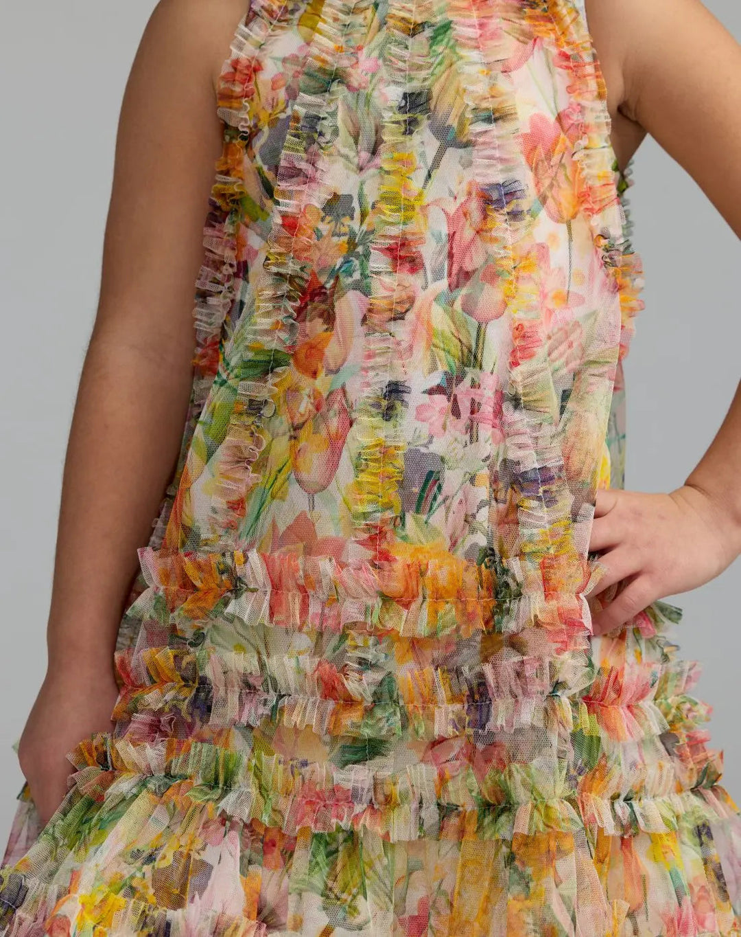 Mac Duggal 8059 Girls Floral Printed Ruffle Mini Dress