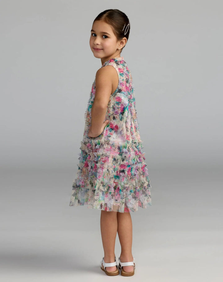 Mac Duggal 8059 Girls Floral Printed Ruffle Mini Dress
