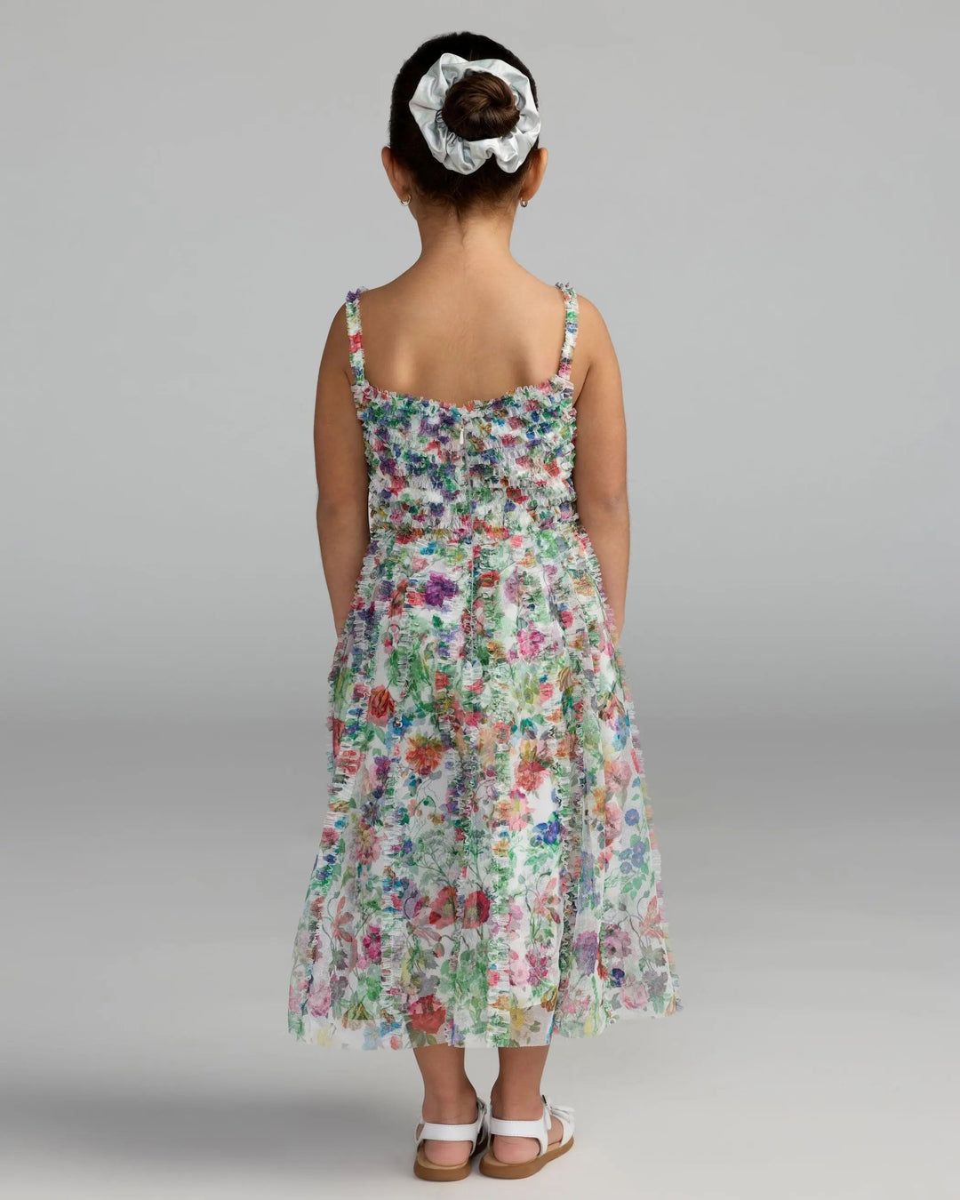 Mac Duggal 8068 Girls Multicolor Floral Print Ruffle Mini Dress