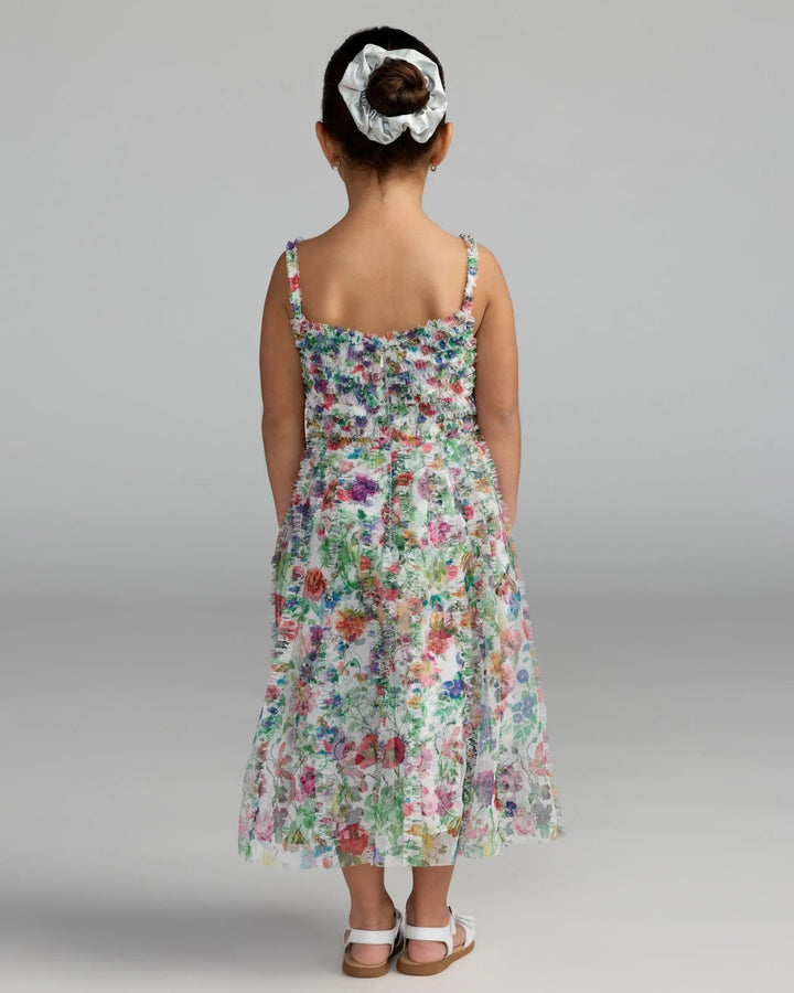 Mac Duggal 8068 Girls Multicolor Floral Print Ruffle Mini Dress