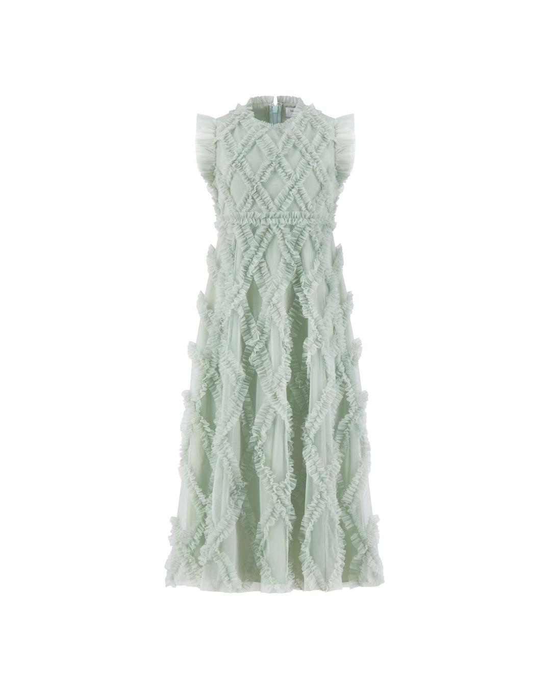 Mac Duggal 8507 Girls Green Sleeveless Ruffle Dress