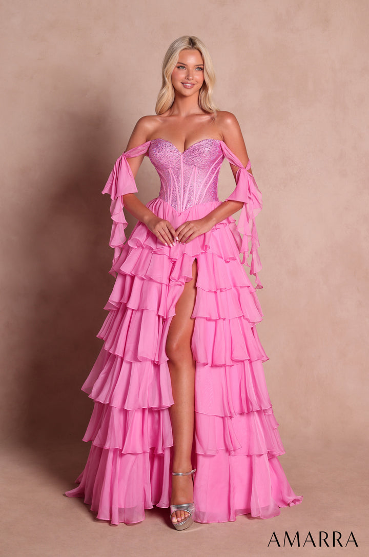 AMARRA 89285 Off-Shoulder Ruffled Prom Dress 2026
