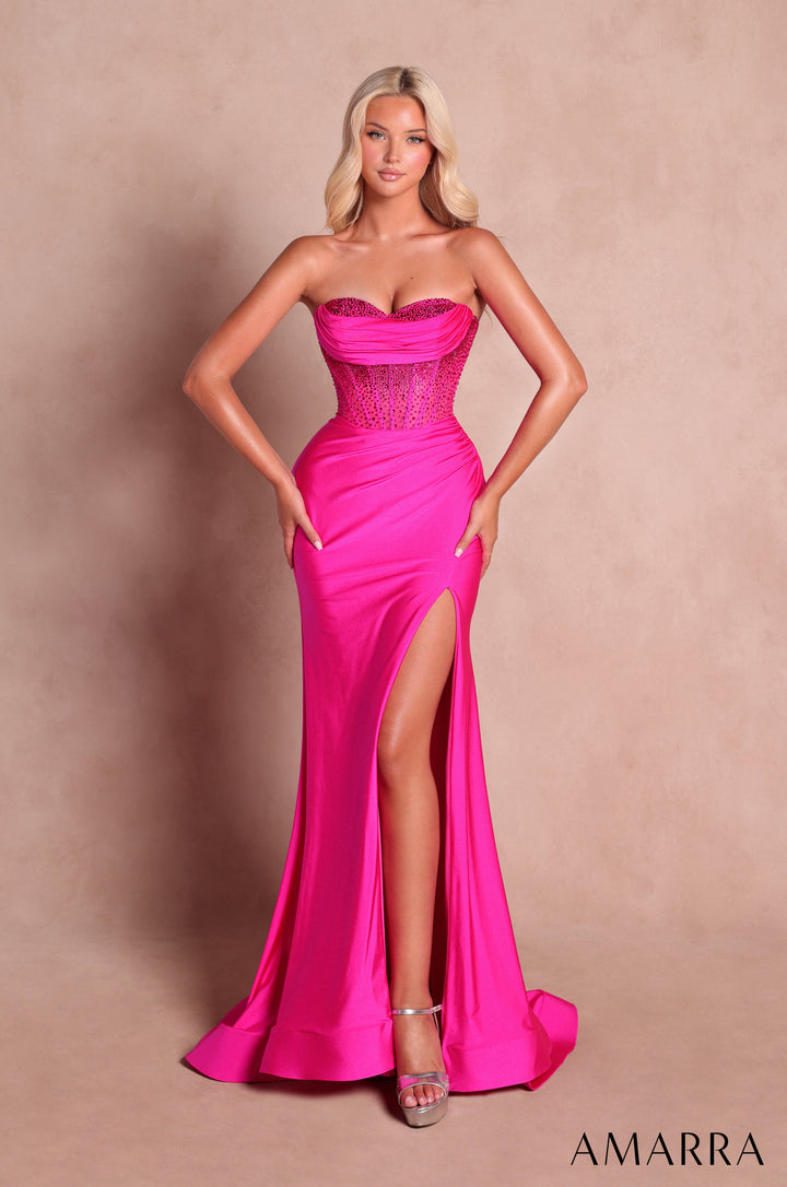 Amarra 89508 hot stone corset prom dress studio front view