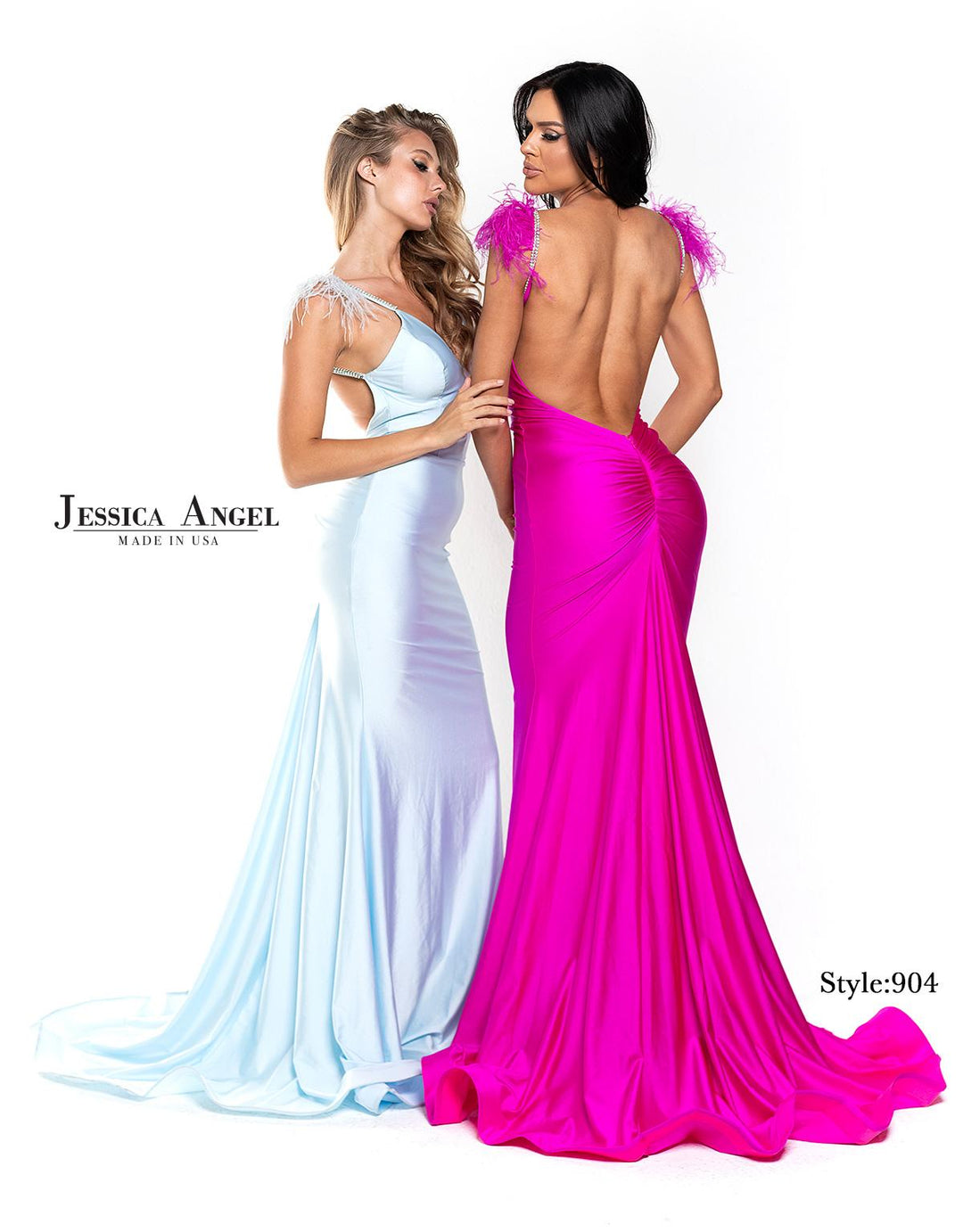 Jessica Angel 904 mermaid gown group back view