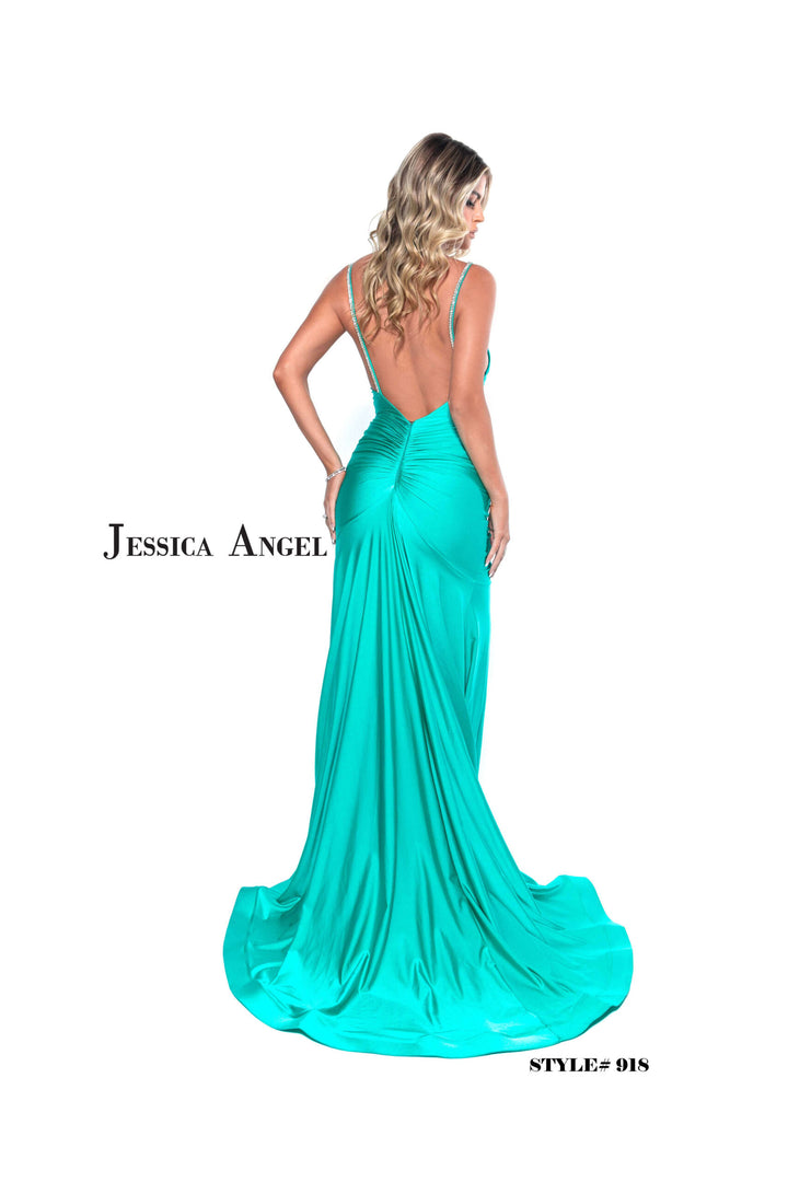 Jessica Angel 918 V-neck gown back view