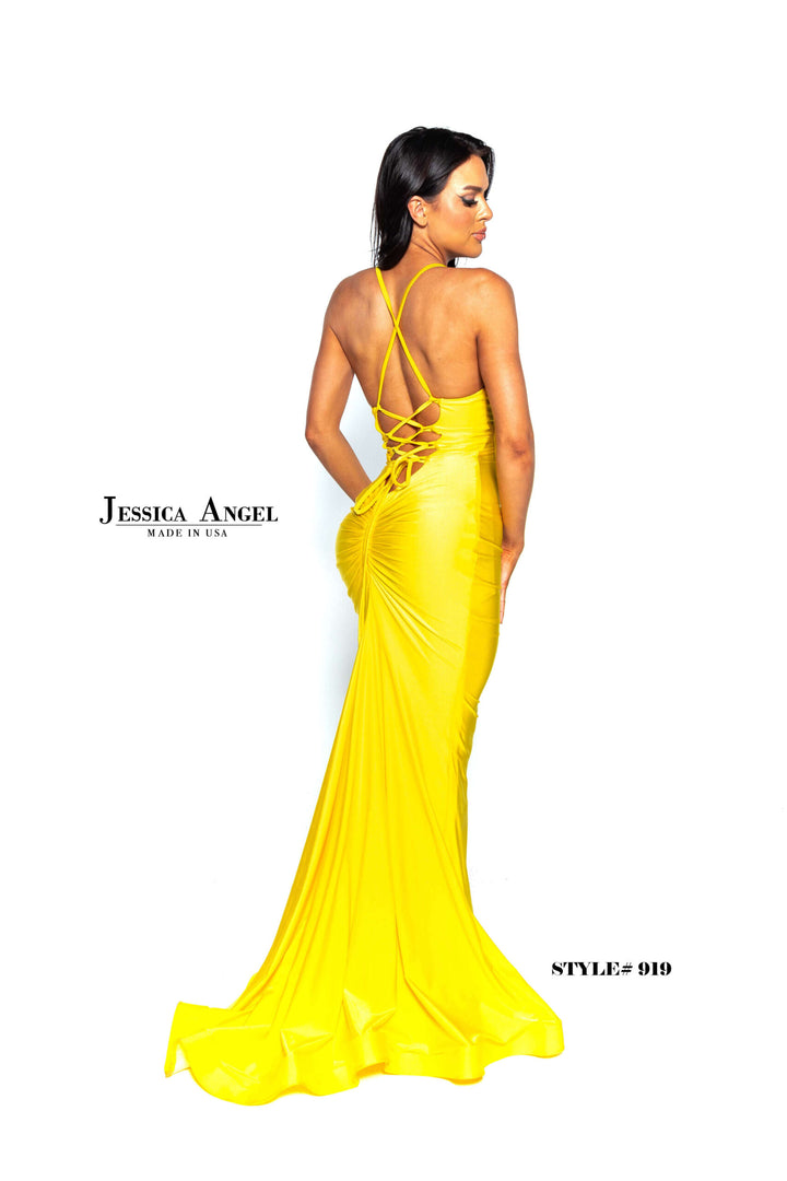 Jessica Angel 919 lace-up back mermaid gown back view 3