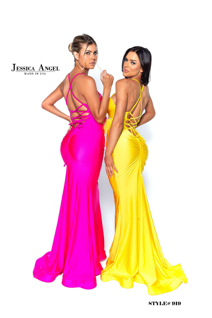 Jessica Angel 919 lace-up back mermaid gown back view 2