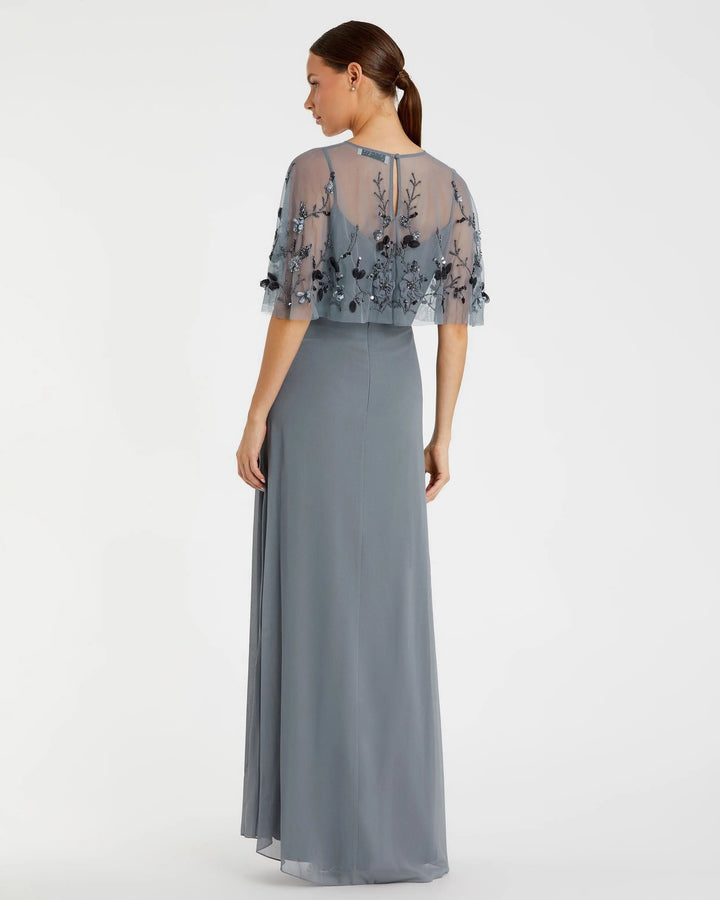 Mac Duggal 9229 Sleeveless Gown with Embellished Cape