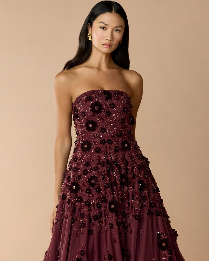 Mac Duggal 94271 Floral Embellished Strapless Ball Gown