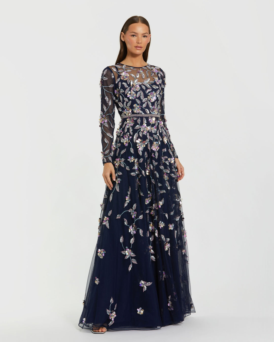 Mac Duggal 6183 Floral Embellished Evening Gown