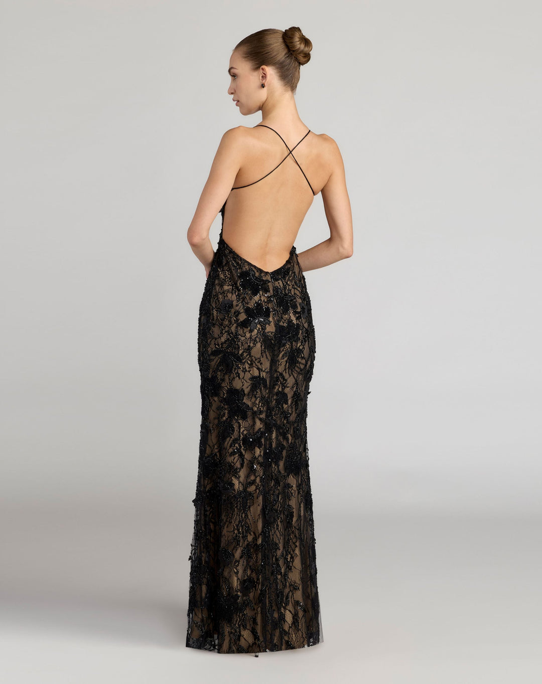 Mac Duggal 68892 Sleeveless Embellished Open Back Column Gown