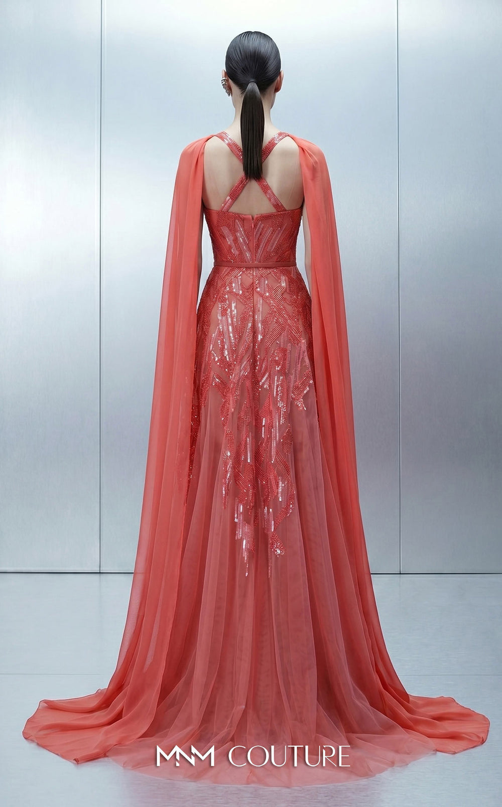 MNM Couture E0171 gown, back view