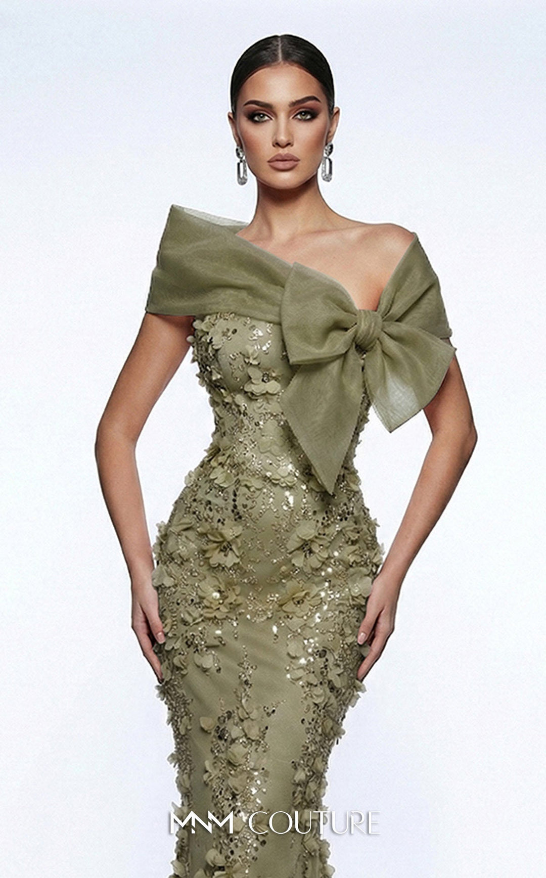 Fouad Sarkis F02950A Strapless Sleeveless Corseted Couture Dress