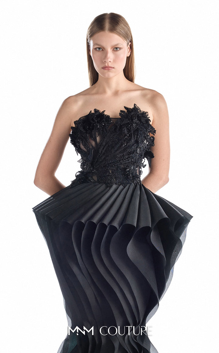 Gaby Charbachy G2205 couture gown, beaded floral corset detail
