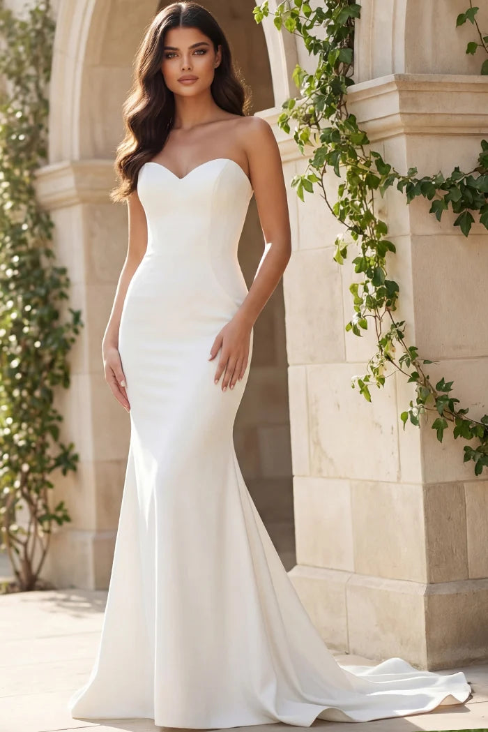 Jovani JB06912 Ivory Strapless Sweetheart Neck Wedding Dress