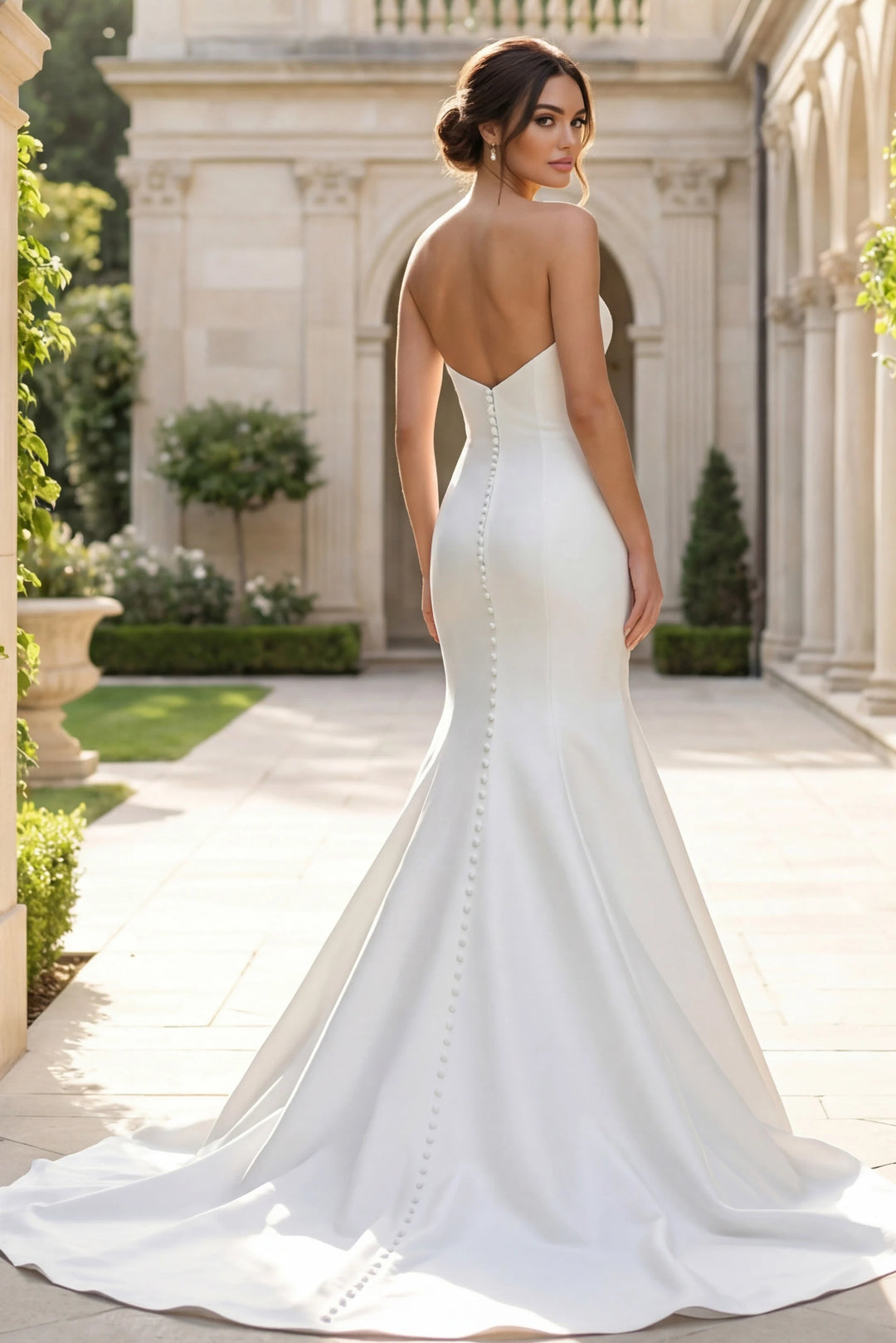 Jovani JB24282 White Strapless Mermaid Bridal Dress
