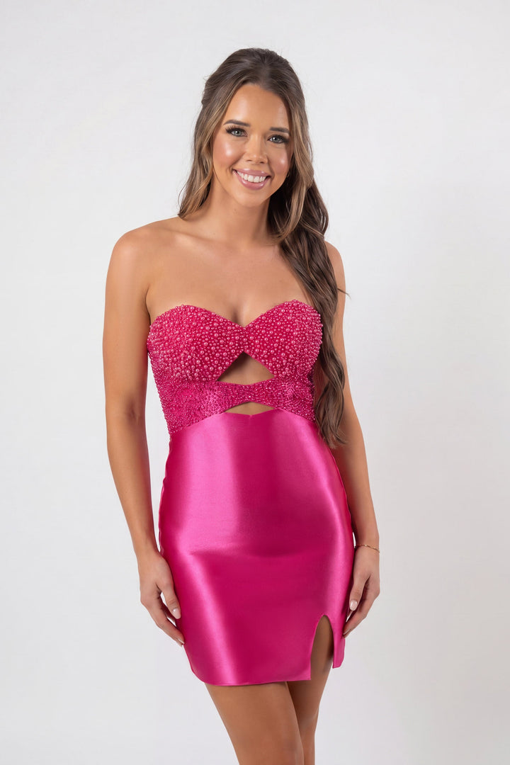 Portia & Scarlett PS26711 beaded cutout homecoming dress additional view 4
