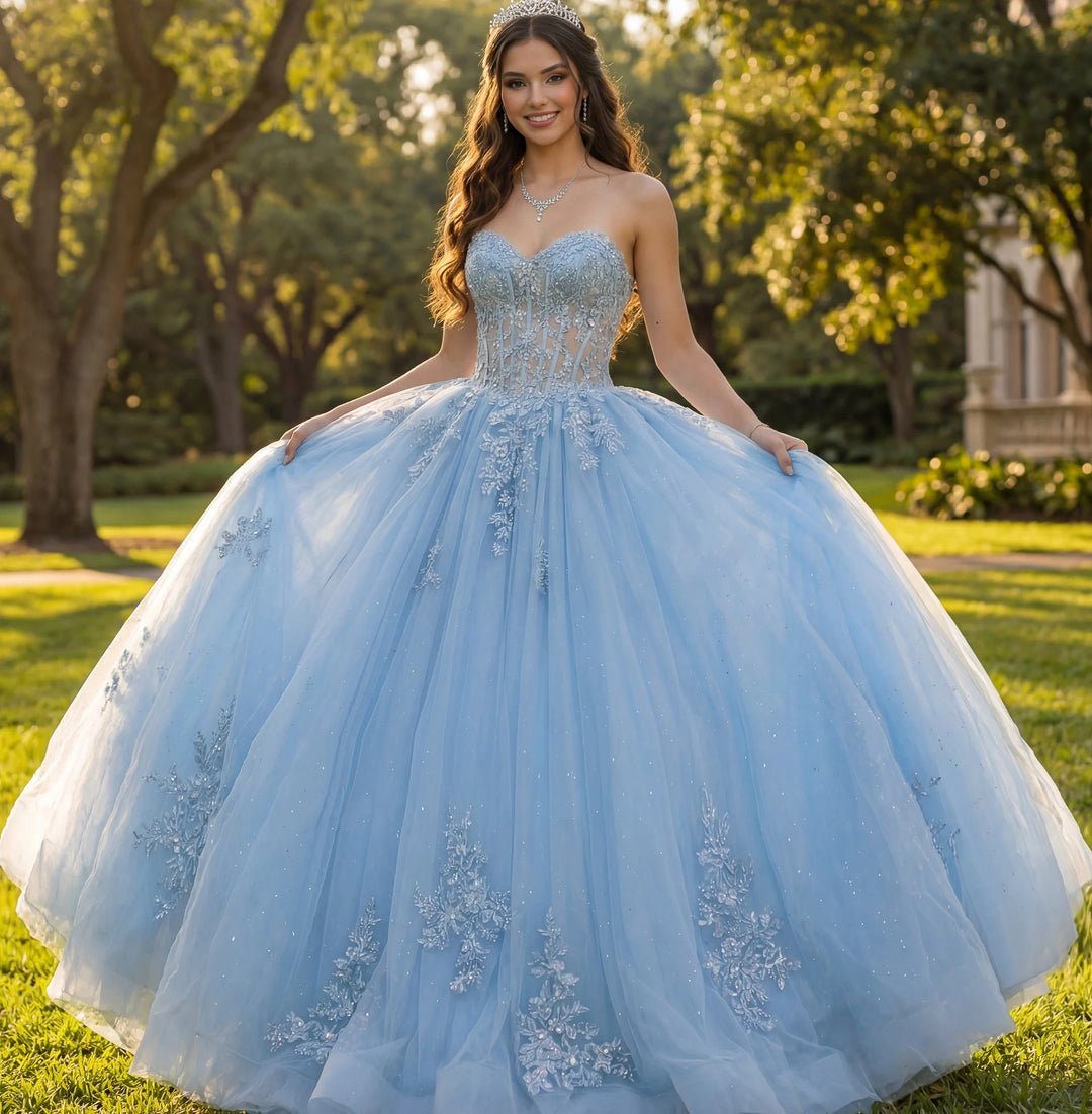Jovani Q49712 Quinceañera Ball Gown with Embellished Corset