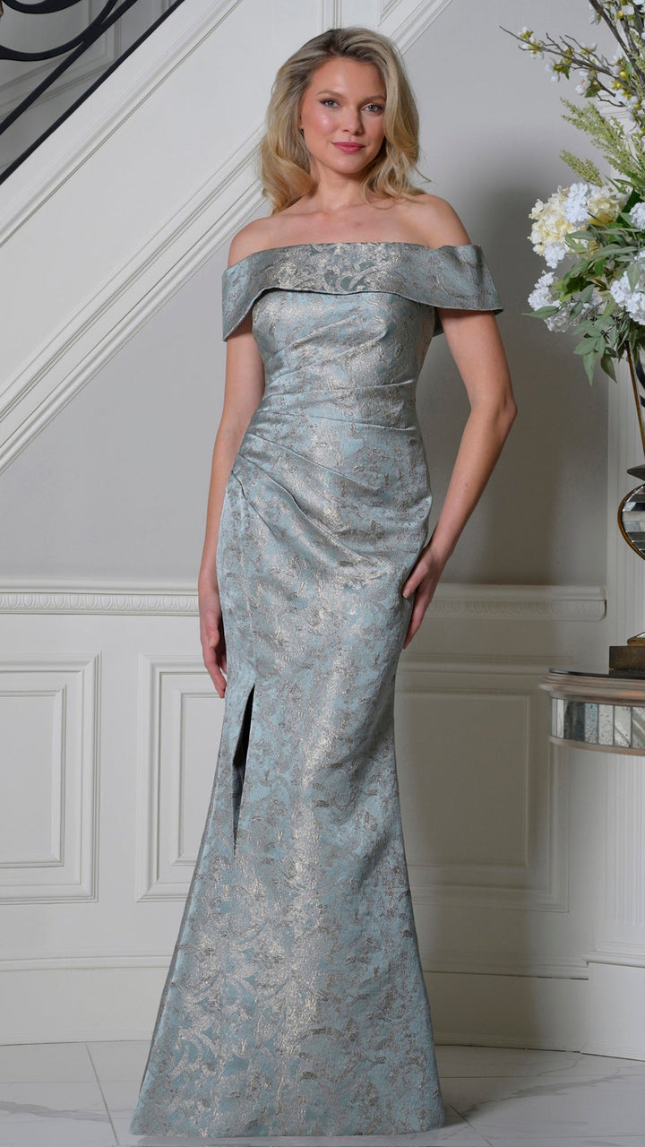 Rina Di Montella RD3511 Off-the-Shoulder Form-Fitting Floor-Length Evening Dress