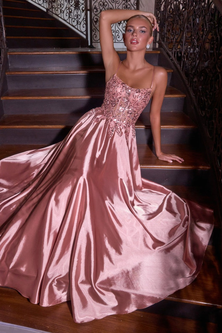Ladivine C179 A-line prom dress full skirt view