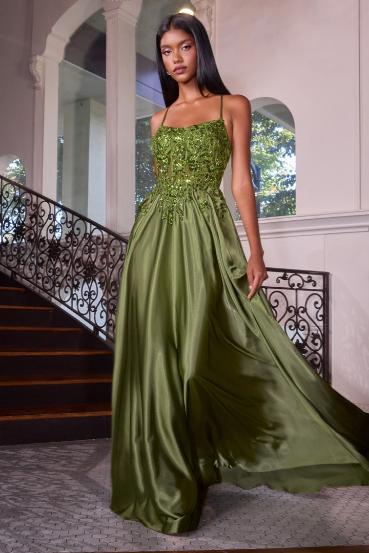 Ladivine C179 A-line prom dress front view, third color