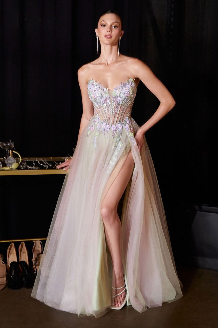 Ladivine CD2418 Sweetheart Corset Ball Gown Dress