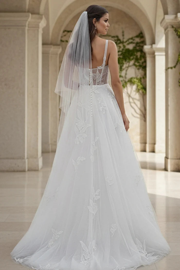 Jovani JB49761 Floral Embroidered A Line Bridal Gown
