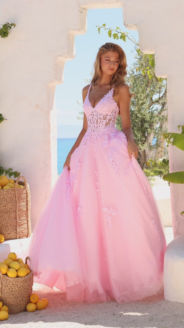 AMARRA 89523 Floral Appliqué BallGown Prom Dress 2026