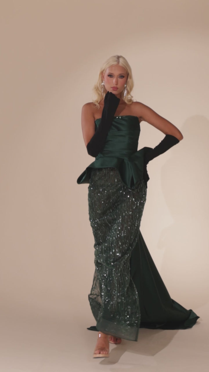 Abdo Aoude D16 Strapless Overskirt Couture Dress