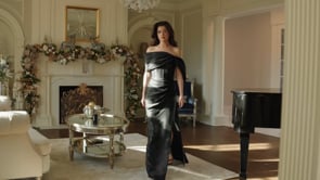Rina Di Montella RD3309 Off-the-Shoulder Cap Sleeves Pleated Mother of the Bride Dress