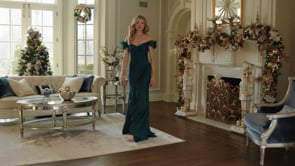 Rina Di Montella RD3325 Off-the-Shoulder Sweetheart Sculpted Bodice Mother of the Bride Dress