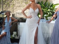 Ladivine CC492W Plunging Sweetheart Strapless Corset Dress