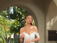Ladivine CC456W V-Neck Detachable Off-The-Shoulder Corset Bridal Dress