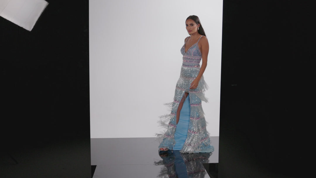 Jovani 38846 Beaded Fringe Prom Dress 2026